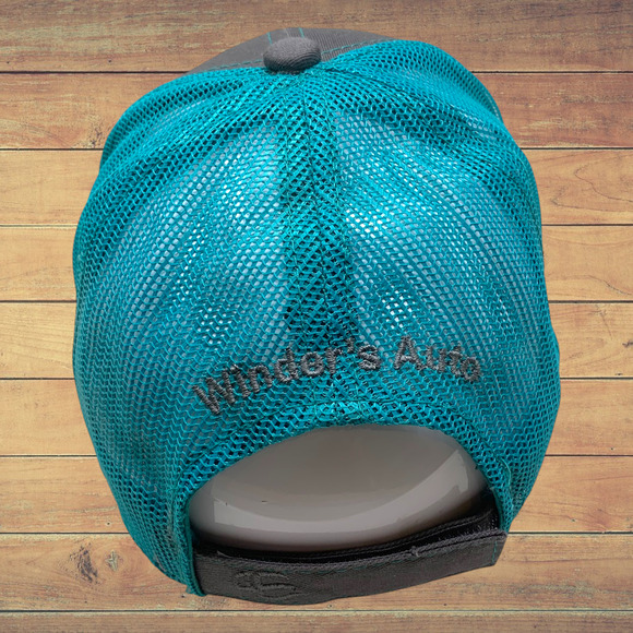 Winders Auto W Embroidered Trucker Hat Cap Snapback Aqua and Gray Mesh Back - Picture 5 of 8